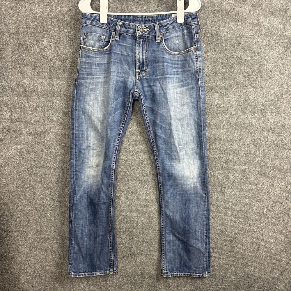 Buffalo Bitton Six Basic Slim Straight Jeans Mens Size 30 Blue